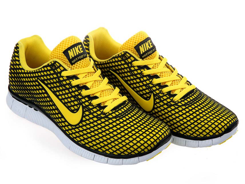 Nike Free 5.0 chaussures de course des hommes de lumiere jaune noir (3)